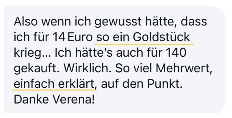 Mit ChatGPT Kund:innen gewinnen – in 14 klaren Lektionen. Dieser Selbstlernkurs für Selbstständige zeigt dir, wie du mit KI, Strategie und Struktur endlich sichtbar wirst. Du entwickelst dein Angebot, deine Botschaft und deinen Content – mit einem klaren Plan und ohne Überforderung. Jetzt für 14 € loslegen und dein Marketing leichter machen.